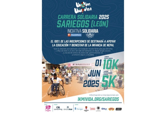 Cartel de la carrera solidaria en Saiegos