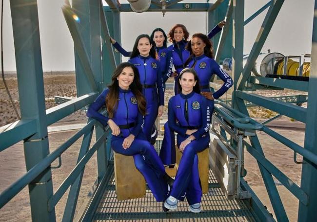 Las seis viajeras en el vuelo 31 de New Shepard.