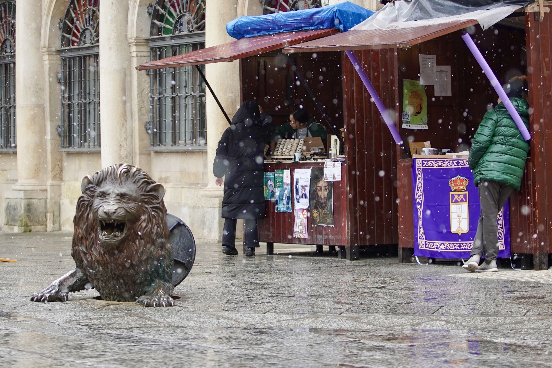 Nieve en la plaza de San Marcelo