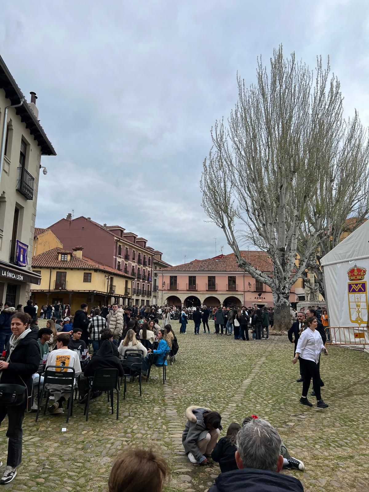 Imágenes del ambiente en León la tarde de Jueves Santo