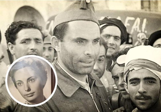 Colette Durruti, abajo a la izquierda, en una foto de su padre.