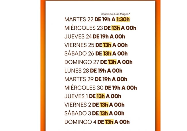Horario del La Burger Fest
