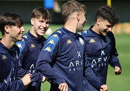 Lanchi, Álvaro, Rodri y Guzmán, en un entrenamiento de la Cultural.