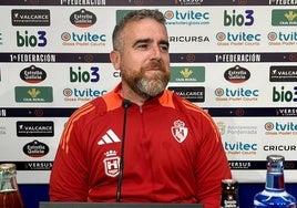 Javi Rey, este viernes en la sala de prensa de El Toralín.