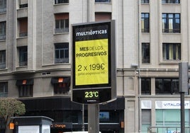 Termómetro en la plaza Santo Domingo.