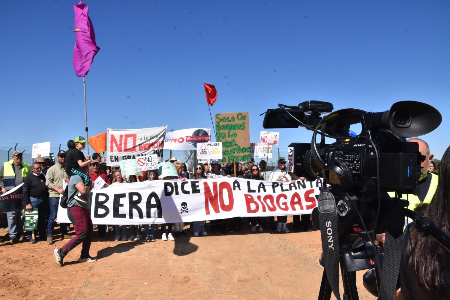 Protesta contra un proyecto para instalar una planta de biogás