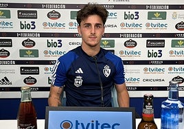 Yeray Cabanzón, en la sala de prensa de El Toralín.
