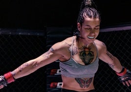 La leonesa María Rodríguez durante una pelea.