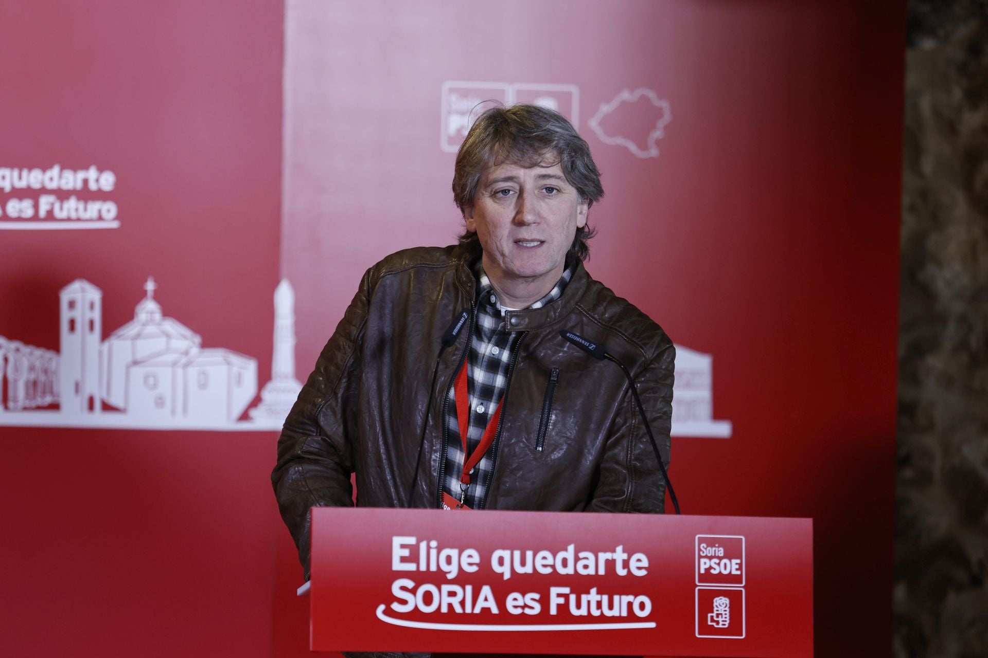 Carlos Martínez interviene en el congreso provincial del PSOE en Soria.