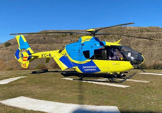 Helicóptero de emergencias sanitarias como el desplazado al accidente.