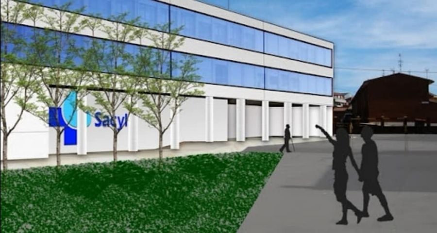 Recreación gráfica del futuro centro de salud de Sahagún.