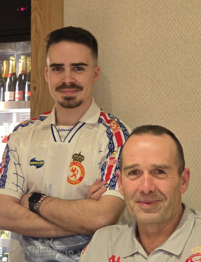 David, junto a su padre Belarmino.