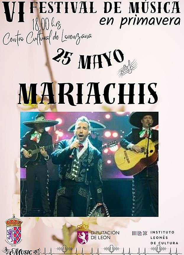 Cartel del grupo de Mariachis en el Festival de música de Cuadros