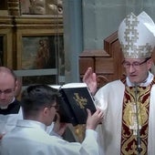 El obispo de Astroga en la misa de acción de gracias.