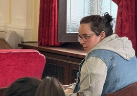 Natalia Torices, la acusada del caso, en el banquillo de la Audiencia Provincial de León.