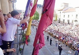 Celebración del ascenso en León.