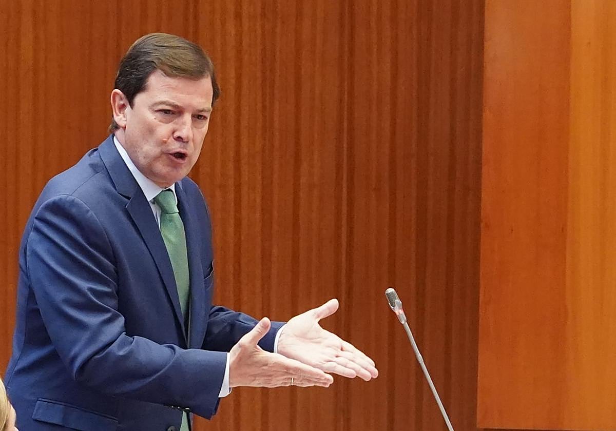 Intervención del presidente de la Junta Alfonso Fernández Mañueco en el Pleno de las Cortes de Castilla y León.