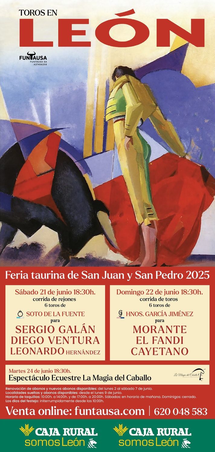 El cartel que anuncia la Feria Taurina de las Fiestas y Ferias de San Juan y San Pedro