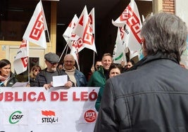 Manifestación de los sindicatos educativos en León.