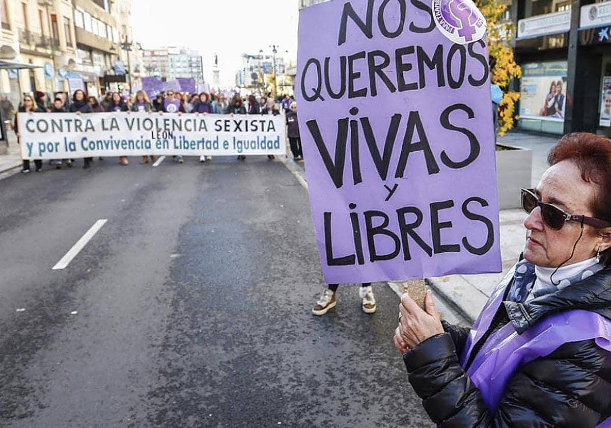 Imagen de archivo de una manifestación en León.