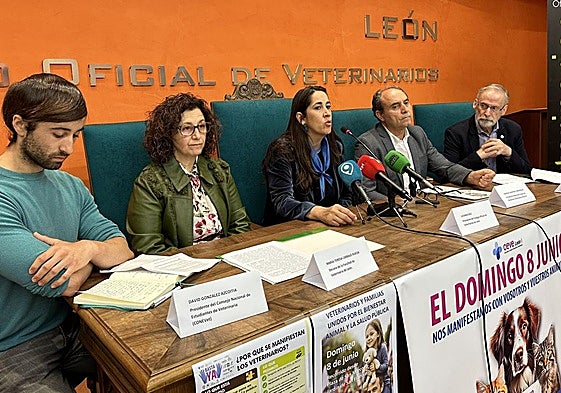 Rueda de prensa en el Colegio de Veterinarios de León.