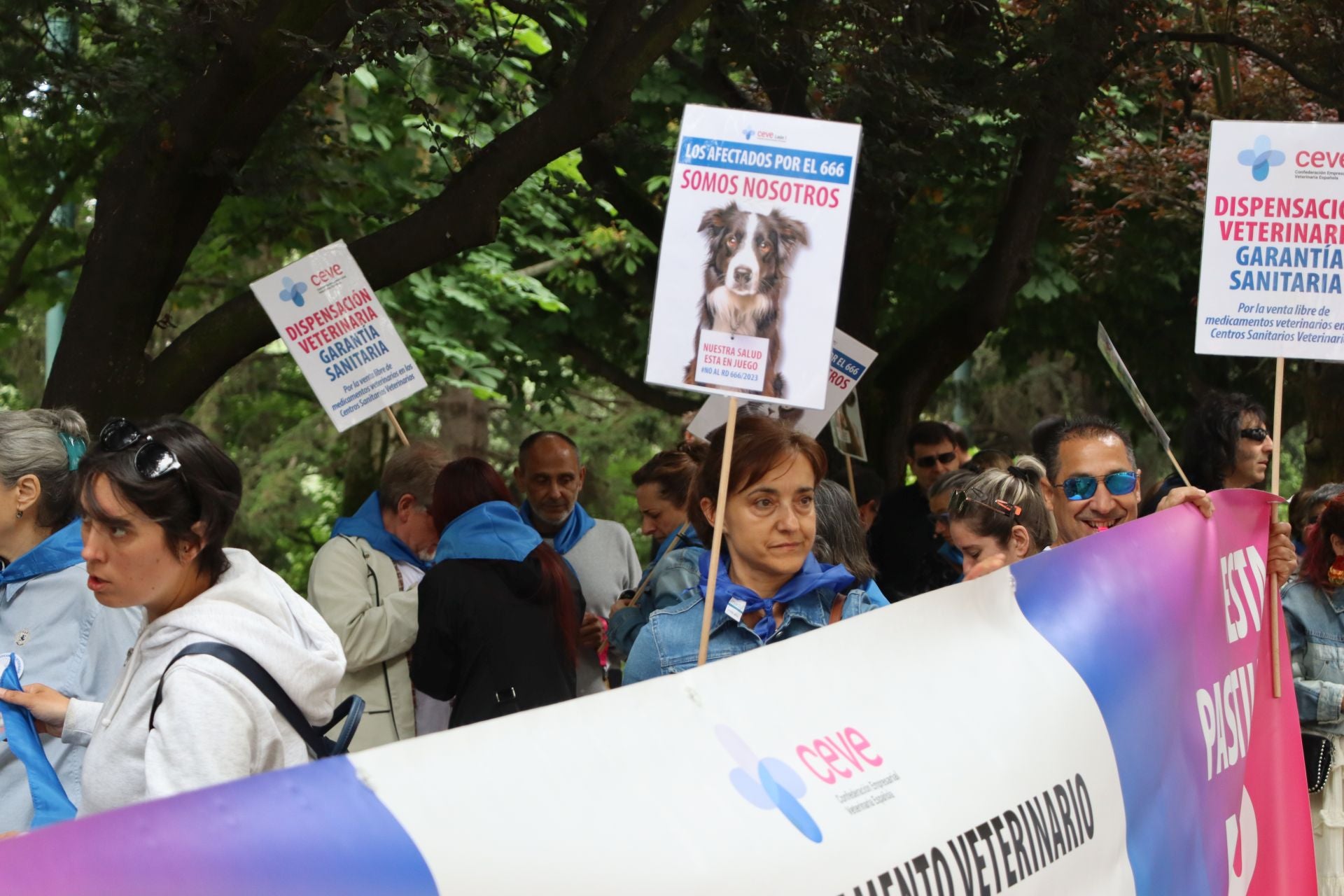 Imágenes de la manifestación veterinaria en León