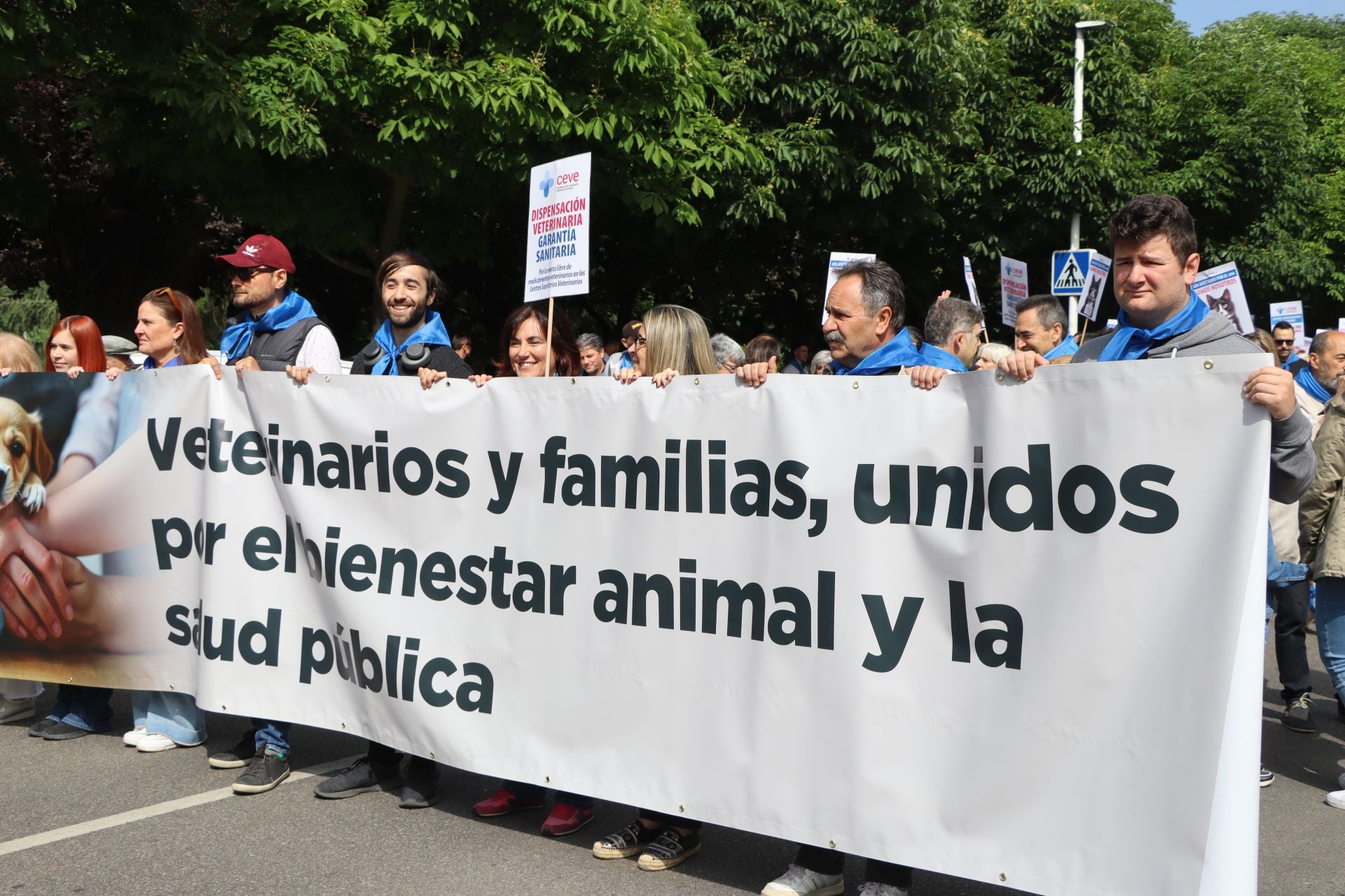 Imágenes de la manifestación veterinaria en León