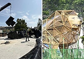 Imagen de los trabajos de montaje.