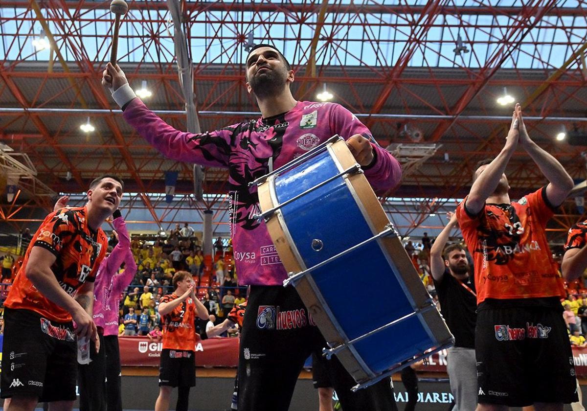 Saeid celebra el triunfo ante Bidasoa en la Copa del Rey.