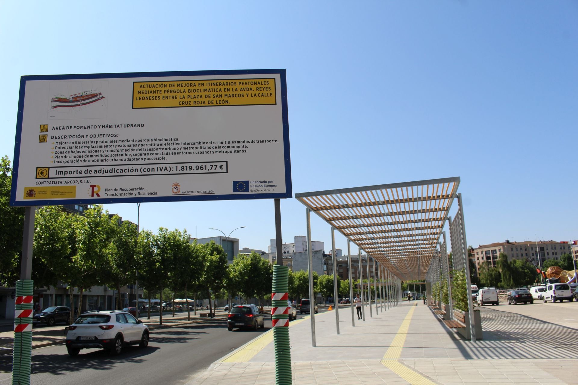 La nueva pérgola bioclimática en Pendones Leoneses