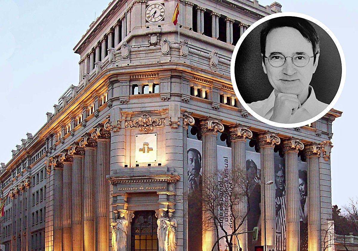 Sede del instituto cervantes y, en pequeño, el leonés Luis Ángel Macías.