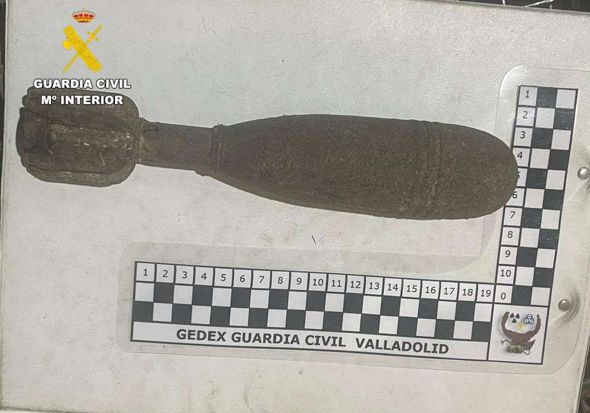 Imagen del proyectil de mortero.