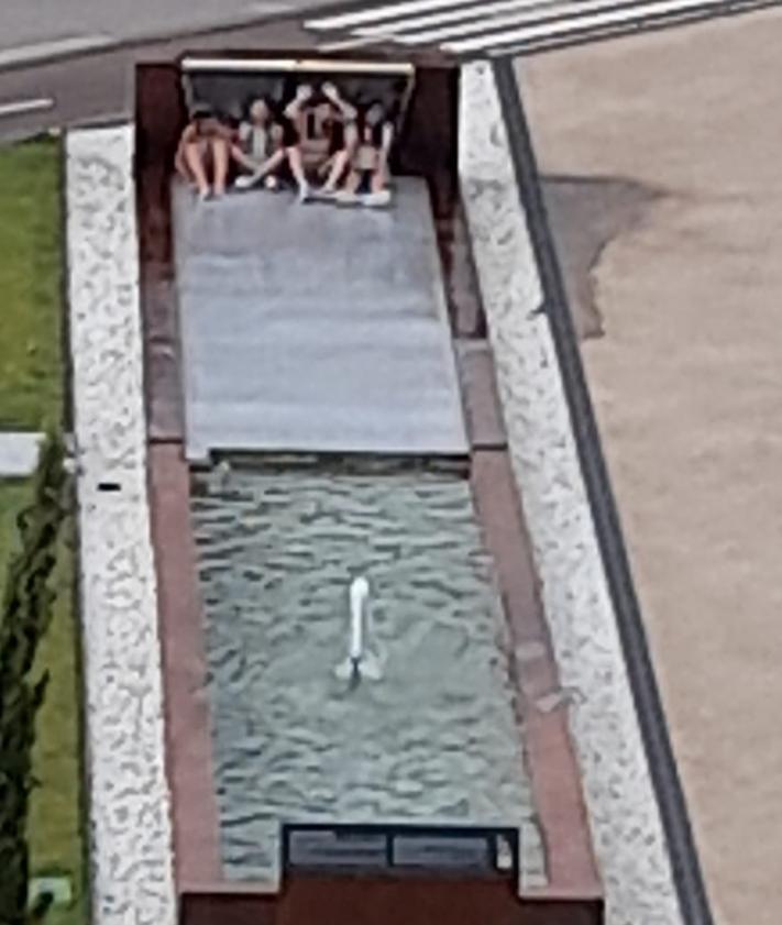 Imagen secundaria 2 - Denuncian el uso como piscina de las fuentes ornamentales del parque de las Tierras Leonesas