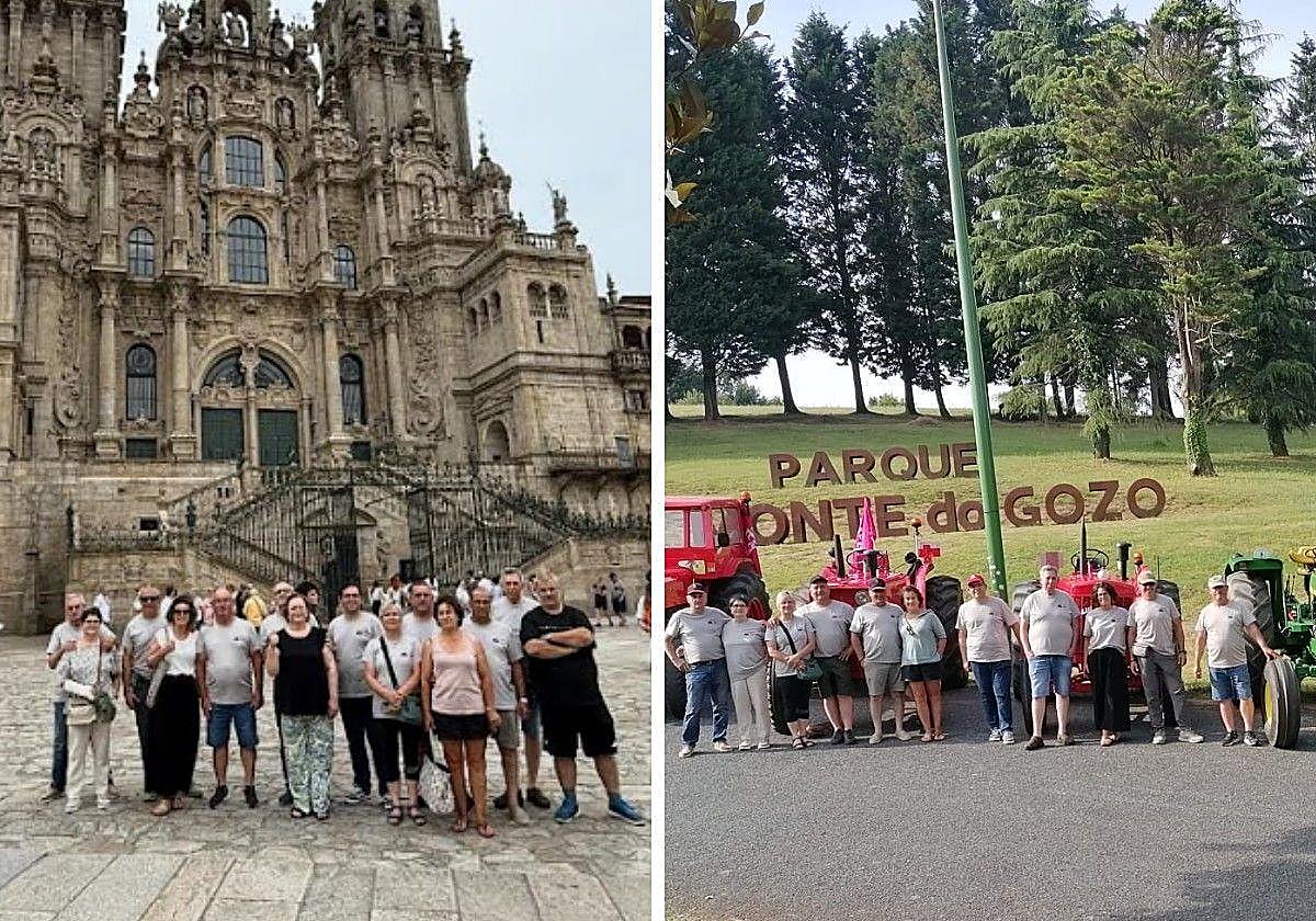 Los siete tractoristas de San Román de los Caballeros llegaron el día de San Juan al Obradoiro.