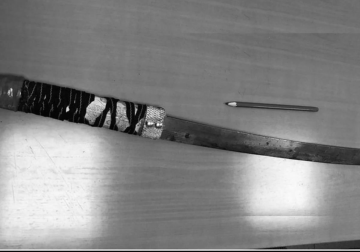 Imagen de archivo de una katana intervenida en otra ocasión.