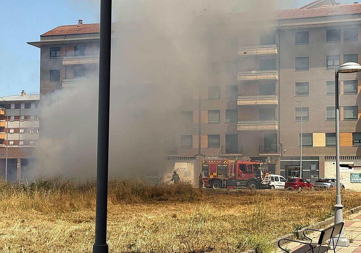Incendio de un solar en La Palomera