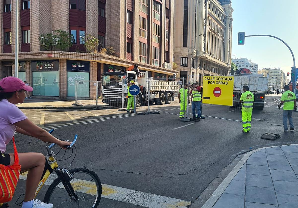 Obras en la avenida de Palencia.