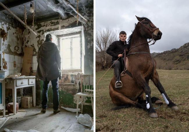 Dos fotos realizadas por Pedro Higueras pertenecientes a la muestra 'Robinsones en Babia'