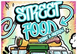 Cartel de Street Food: Vermut & Ginebra