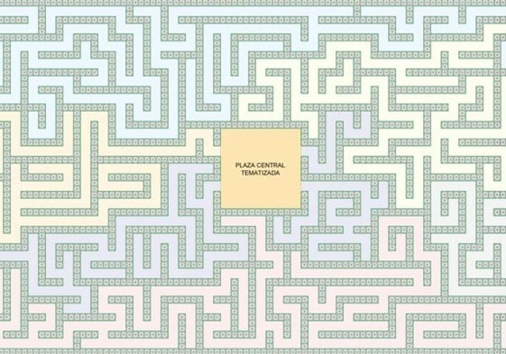 Plano oficial del laberinto de Almanza.