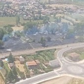 Imagen aérea de la parcela quemada en Azadinos.