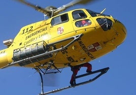 Imagen del helicóptero del Servicio de Emergencias 112 de la Junta de Castilla y León.