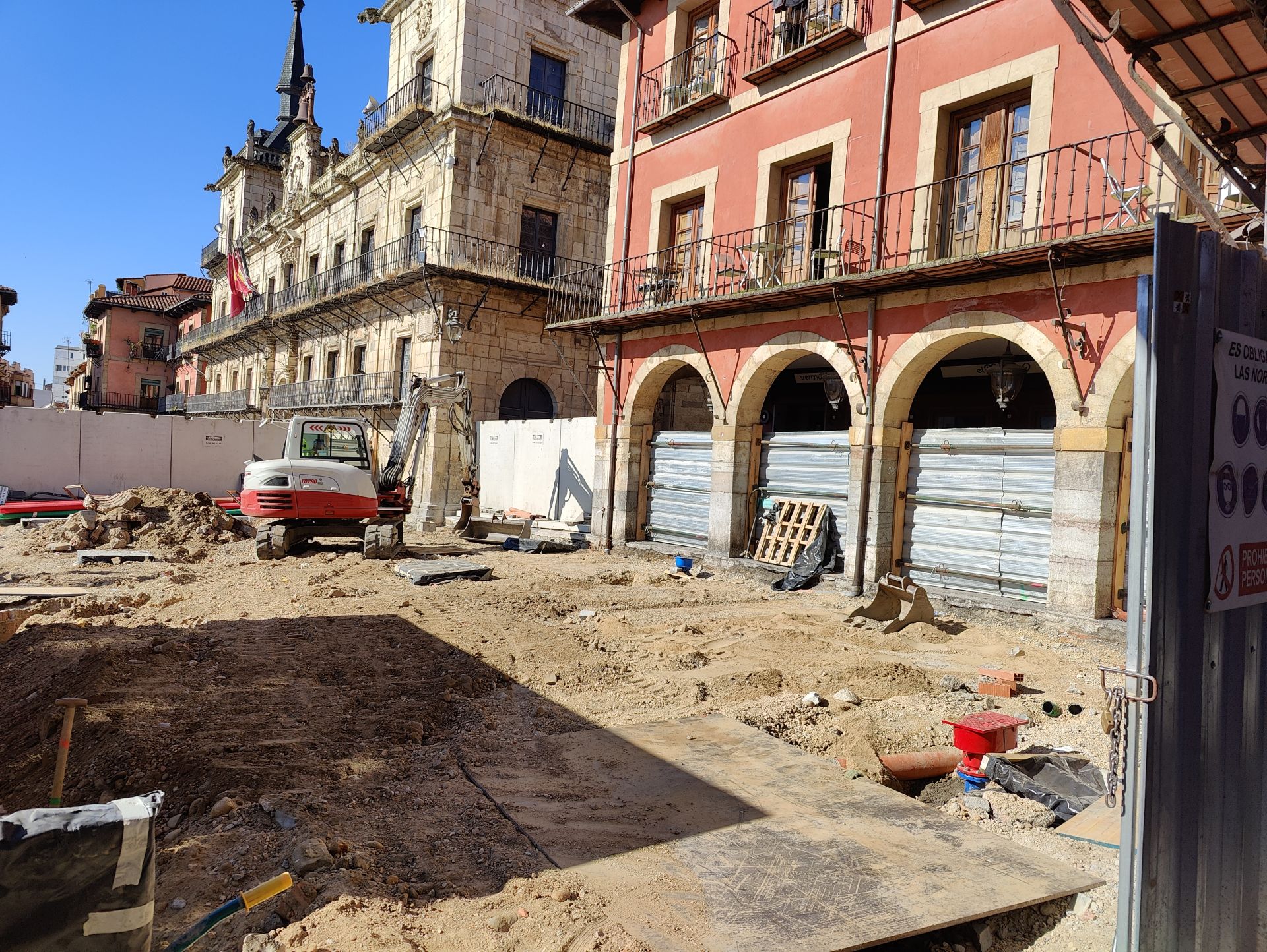 Cuarta fase de las obras en la Plaza Mayor de León