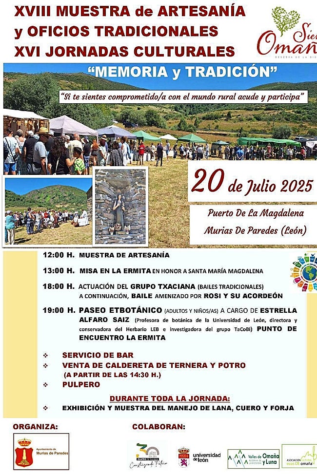 Programación XVI Jornadas culturales de Murias de Paredes