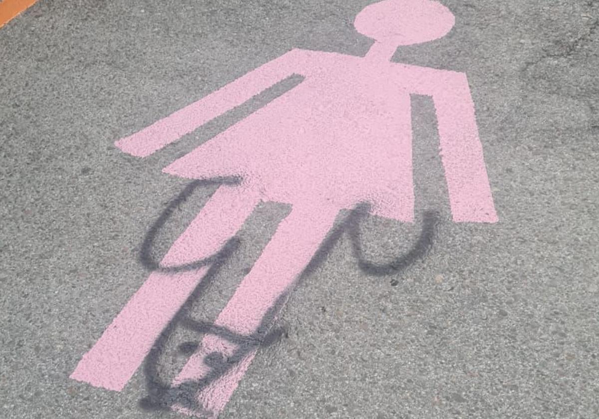 Imagen del aparcamiento vandalizado.
