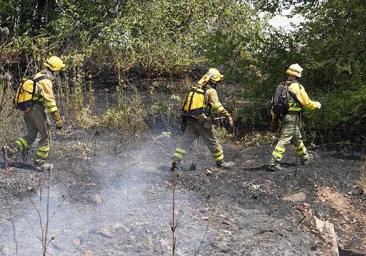 Imagen de incendio en León.