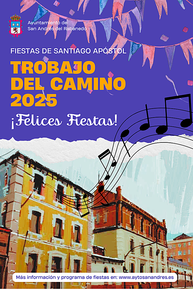 Cartel de las fiestas de Trobajo del Camino en honor a Santiago Apostol