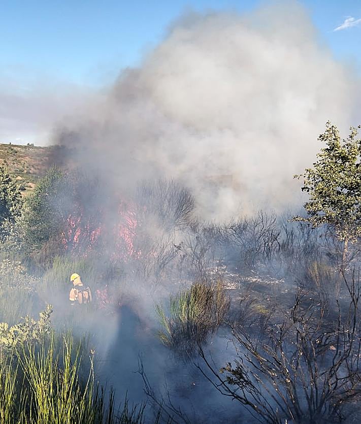 Imagen secundaria 2 - Declaran el nivel 2 del incendio de Ferreras tras «cruzar la carretera» y acercarse al pueblo