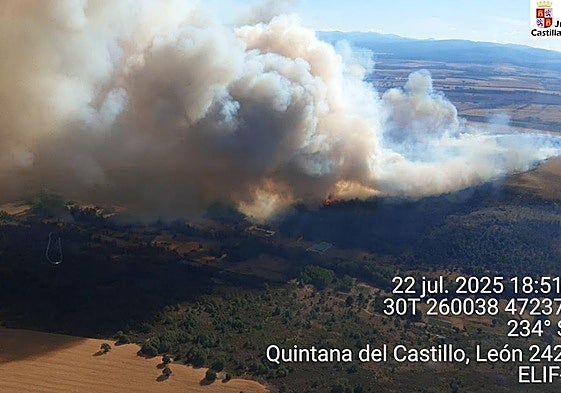 Incendio en Quintana del Castillo.