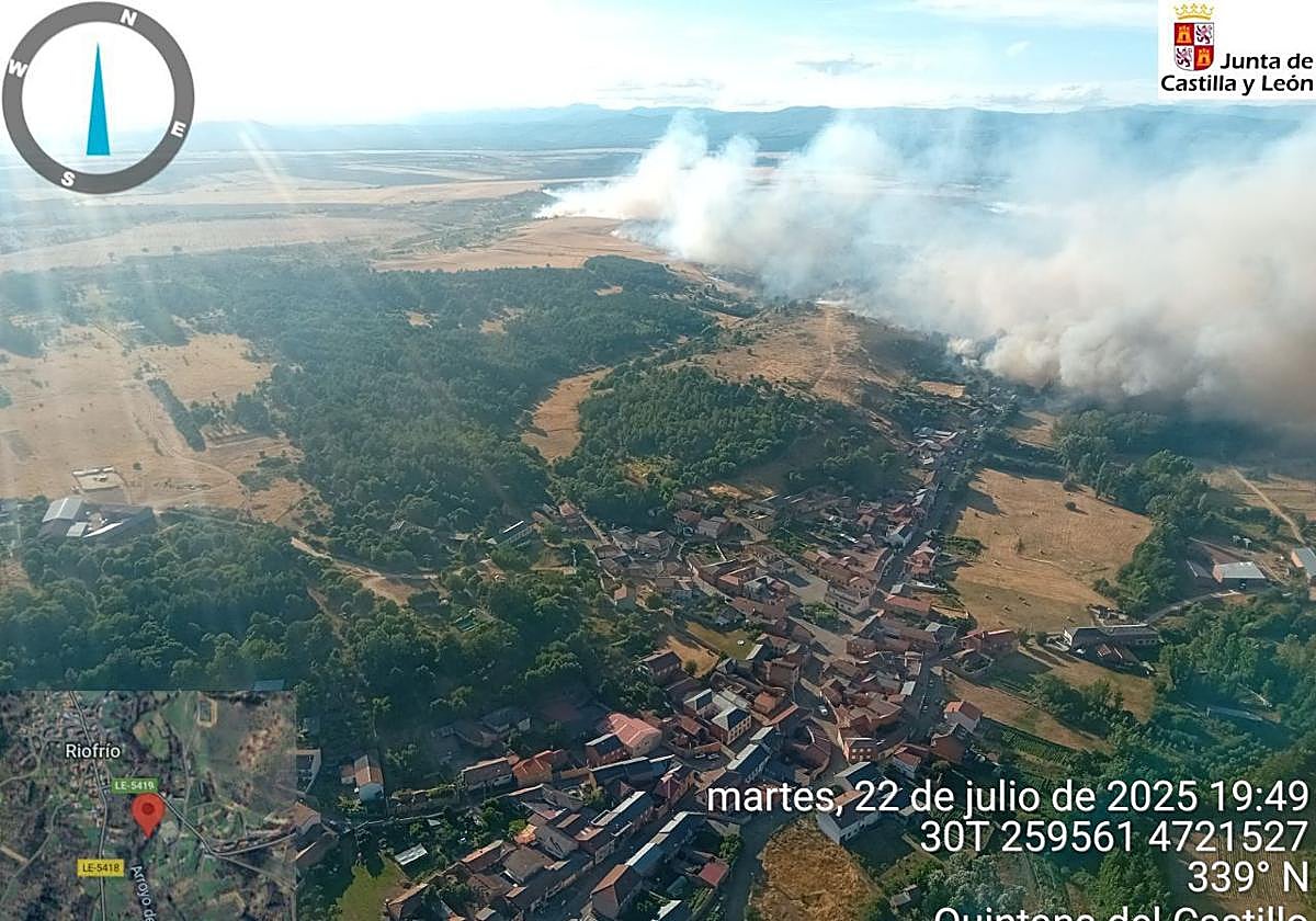 La cercanía del incendio a Riofrío.